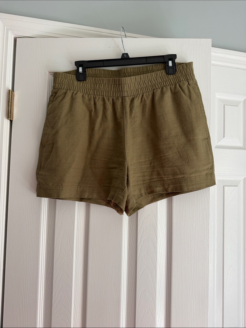 Old Navy Olive High-Waist Relaxed Shorts